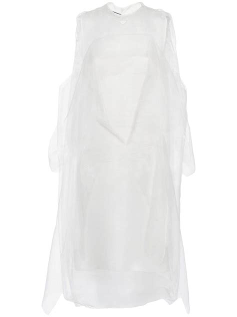 White Technical Voile Dress 